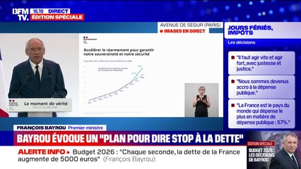 Budget de l'armée: "Le basculement du monde nous oblige à organiser notre propre défense pour l'avenir", affirme François Bayrou