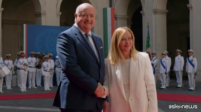 Il cancelliere austriaco Christian Stocker a Palazzo Chigi da Meloni