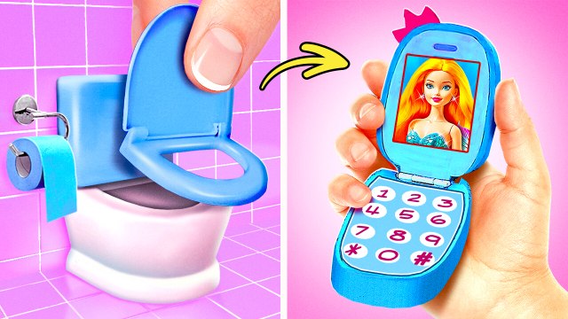 DIY BLUE Folding Phone!📱 *Cool Gadgets and Adorable Crafts*