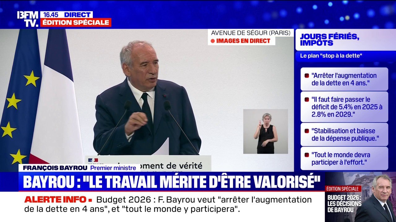 "Nous allons déposer un projet de loi à l'automne contre la fraude sociale et fiscale", annonce François Bayrou