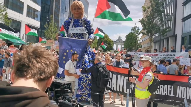 Conflit israélo-palestinien : manifestation à Bruxelles pour la fin de l'accord Union européenne-Israël