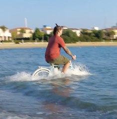 He Built a Bike That Rides on Water – No Joke! 😱🚲🌊