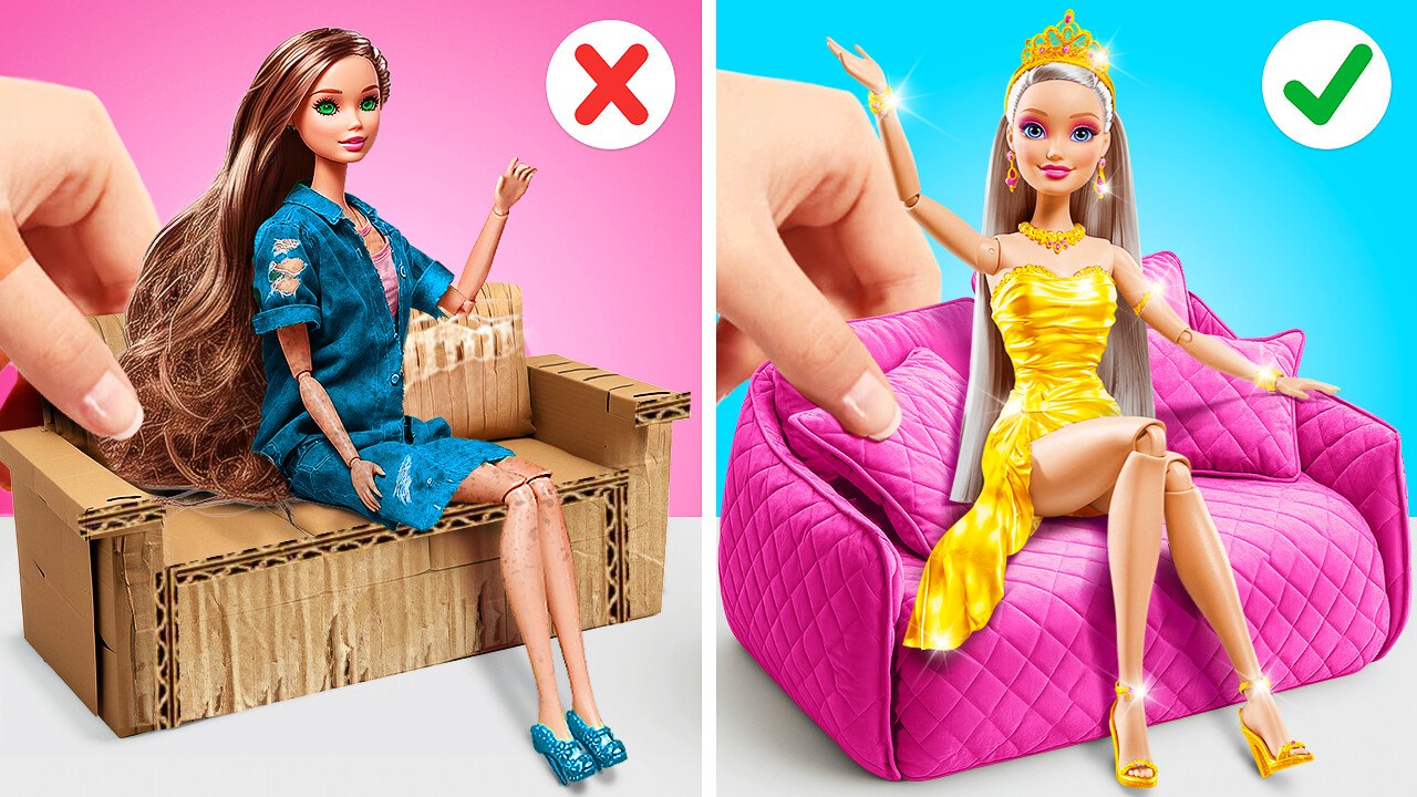 RELOOKING DE POUPÉES RICHE VS PAUVRE ! Astuces parentales cool & bricolages faciles par 123 GO! Like