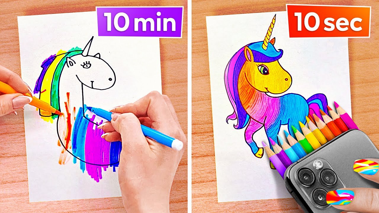 DESSINEZ COMME UN PRO 🎨✨ ASTUCES DE PEINTURE QUE VOUS AURIEZ AIMÉ CONNAÎTRE AVANT par 123 GO! Genius