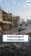 Israeli footage of strikes on Lebanon