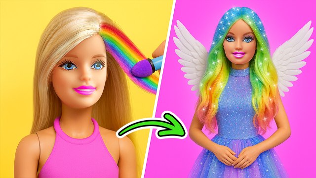 RELOOKING DE POUPÉE BARBIE RICHE VS PAUVRE || Objets artisanaux miniatures et DIY par 123 GO! SCHOOL