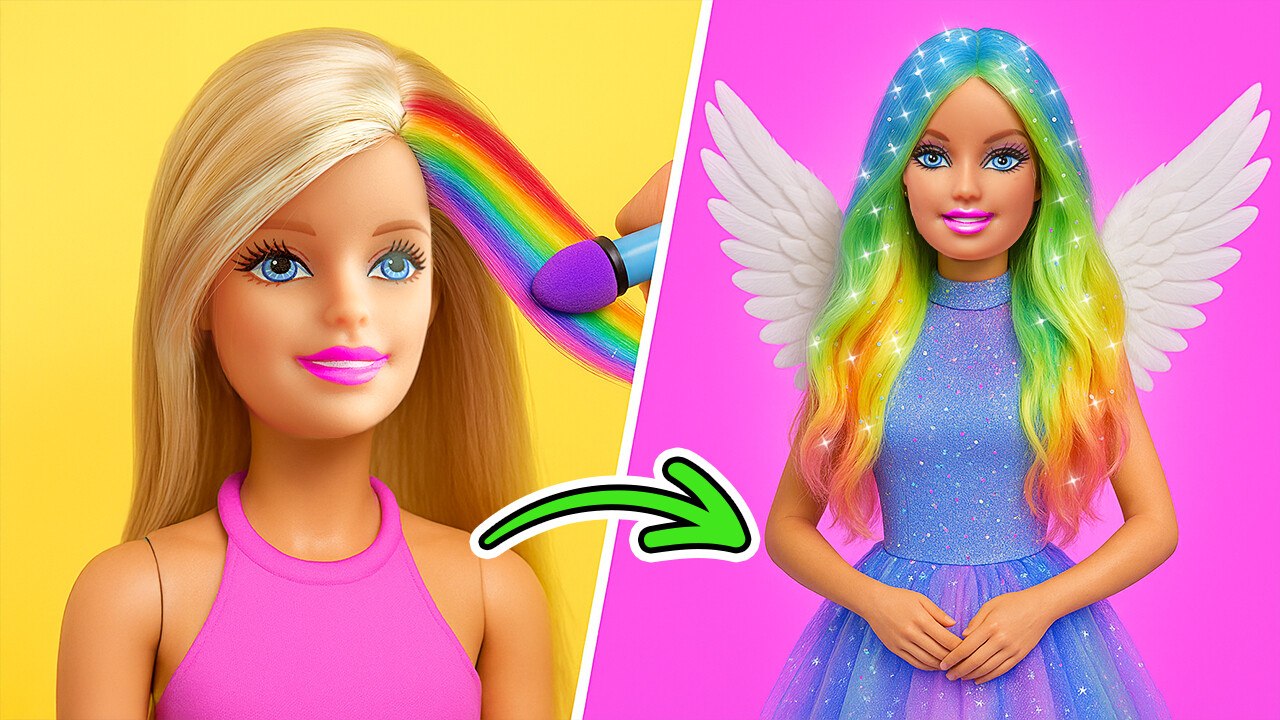 RELOOKING DE POUPÉE BARBIE RICHE VS PAUVRE || Objets artisanaux miniatures et DIY par 123 GO! SCHOOL