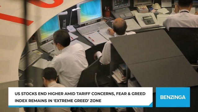US Stocks End Higher Amid Tariff Concerns, Fear & Greed Index Remains In 'Extreme Greed' Zone