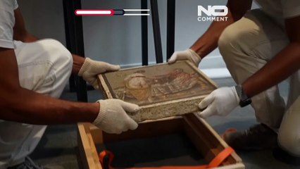 Украденная нацистами римская мозаика с эротическим мотивом вернулась в Помпеи