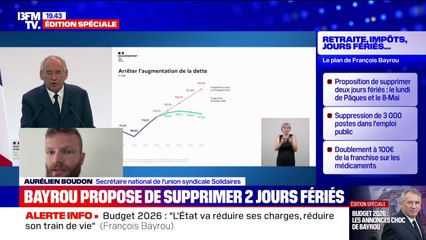 Budget 2026: "On pense qu'il faut engager un rapport de force", estime Aurélien Boudon, secrétaire national de l'union syndicale Solidaires