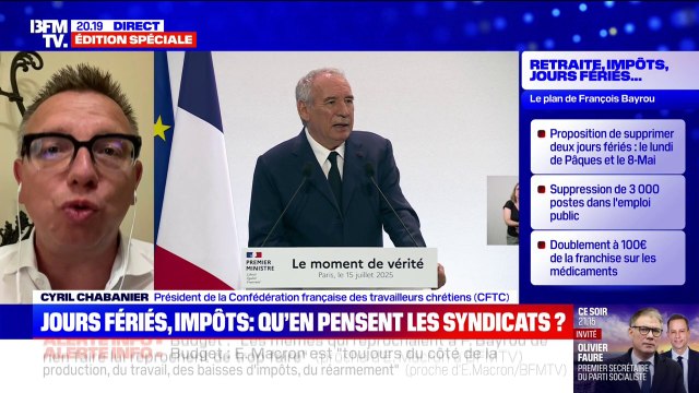 Jours fériés: Notre principale difficulté, c'est que nous n'avons pas assez de Français qui travaillent , estime le président de la Confédération française des travailleurs chrétiens