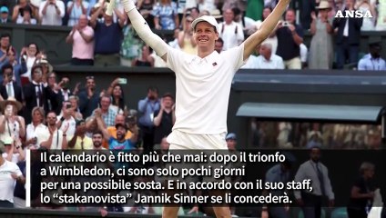 Sinner, riposo dopo il trionfo a Wimbledon (ma breve)