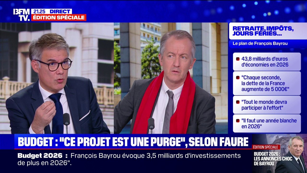 Annonces de François Bayrou: "La seule perspective possible, c'est la censure", annonce Olivier Faure, premier secrétaire du Parti socialiste