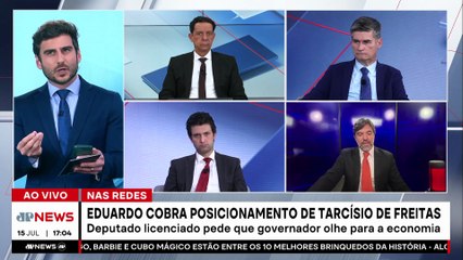 Eduardo Bolsonaro cobra posicionamento de Tarcísio de Freitas sobre tarifaço de Trump
