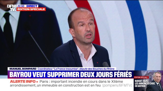 C'est une véritable saignée sociale que le Premier ministre veut imposer au pays , réagit Manuel Bompard, coordinateur de LFI et député des Bouches-du-Rhône
