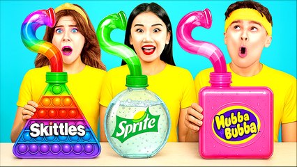 INCROYABLE ! Défi culinaire géométrique ! Fais tourner la ROUE MYSTÈRE de SQUID GAME ! 123 GO! Like