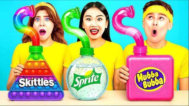 INCROYABLE ! Défi culinaire géométrique ! Fais tourner la ROUE MYSTÈRE de SQUID GAME ! 123 GO! Like