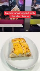 French Tacos topped with cheddar cheese #BR3 #BR3Food #streetfood #FoodLover #foodies