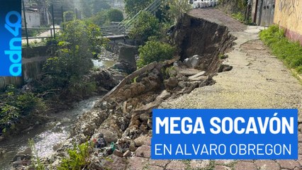 Lluvia provoca deslave en Álvaro Obregón