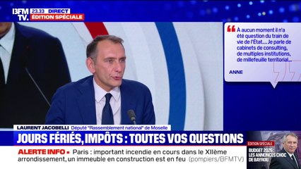 Deux jours fériés supprimés: "Qu'est-ce que c'est que ce travail de bricoleur?", s'interroge Laurent Jacobelli, député du Rassemblement national de Moselle