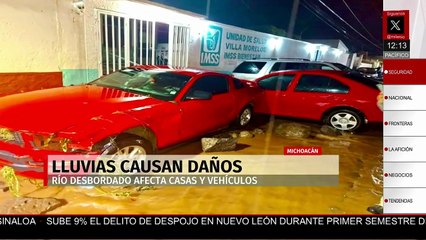 Protección Civil activa protocolo por desbordamiento de río en Villa Morelos, Michoacán