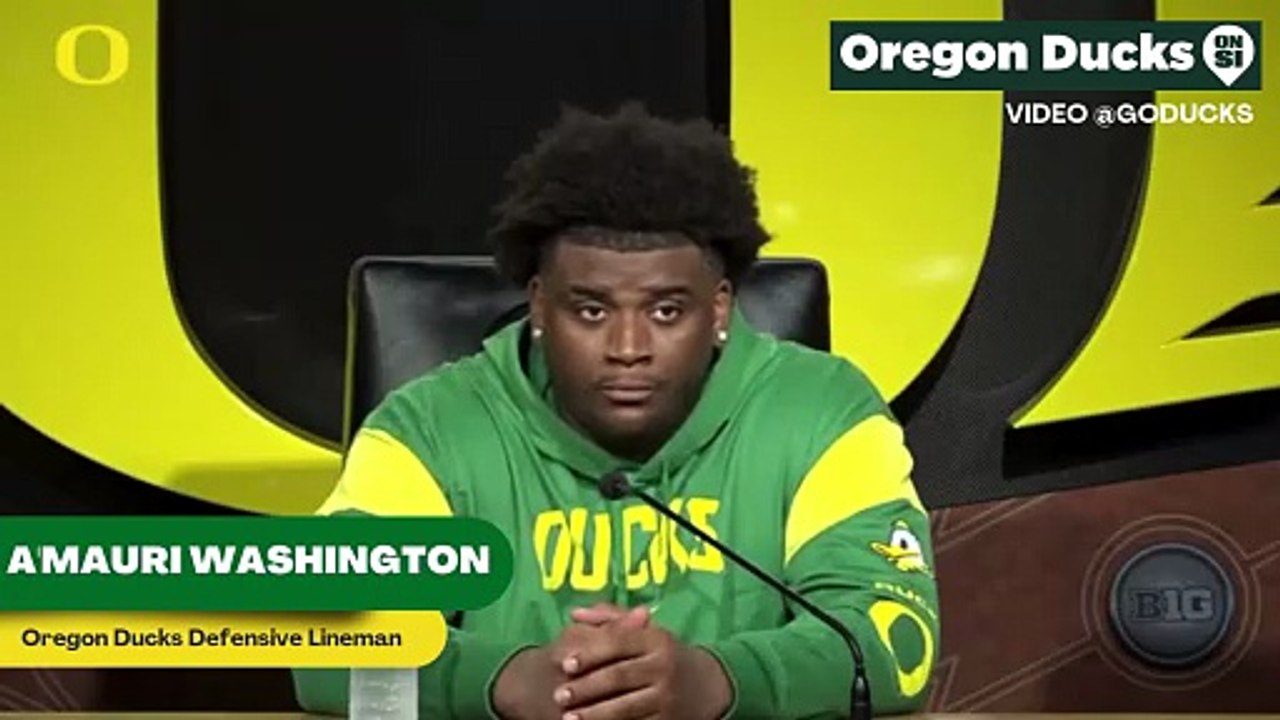 Oregon Ducks Defensive Lineman A'Mauri Washington Discusses The Offensive Line Takeaways
