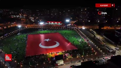 Dünyanın en büyük Türk bayrağı Kayseri'de yeniden açıldı