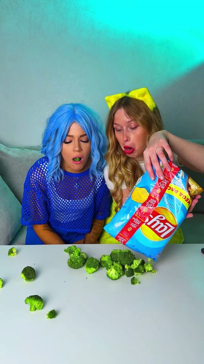 Oops!  🥦She Switched the Chips with Broccoli 😂 #pranks
