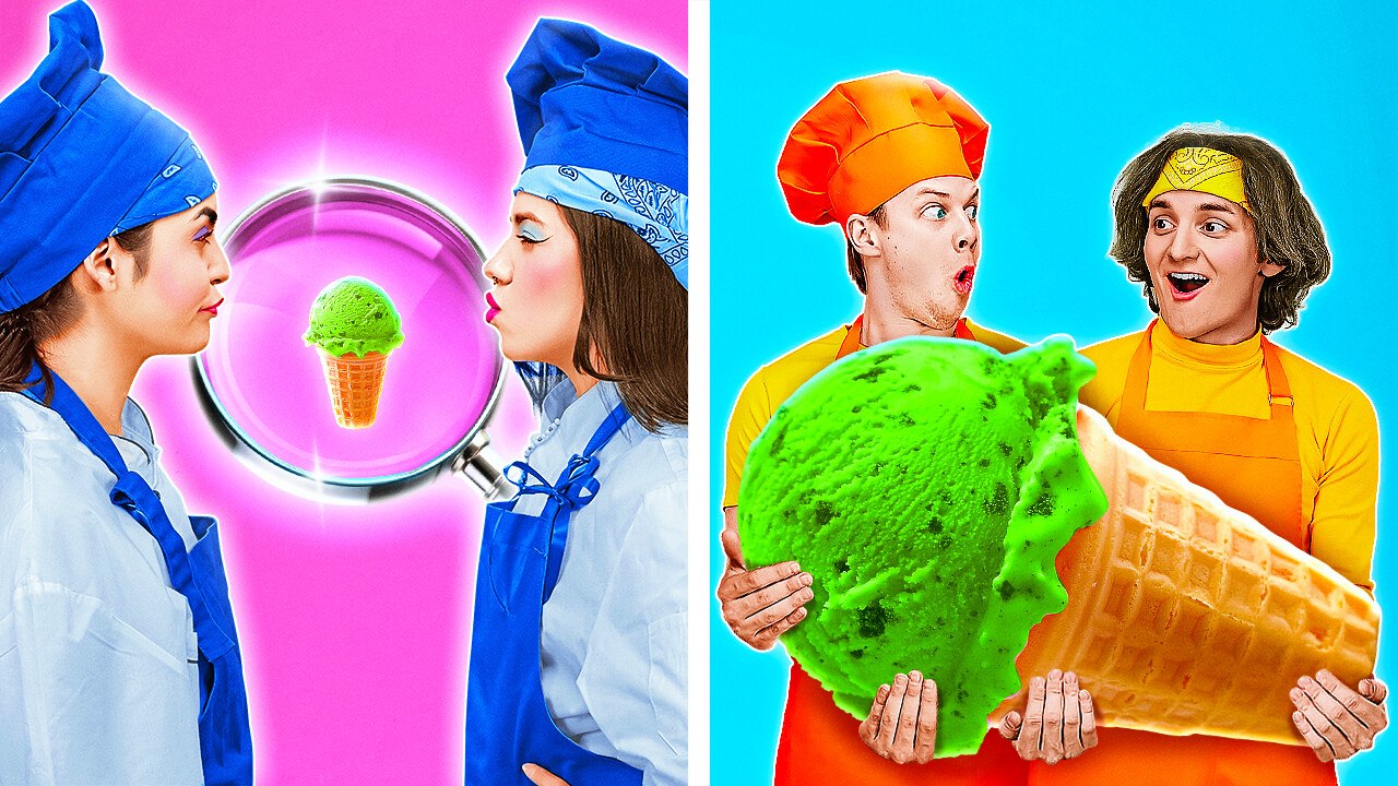 DÉFI NOURRITURE GÉANTE CONTRE MINUSCULE ! Astuces Alimentaires Drôles & Réactions par 123 GO! FOOD