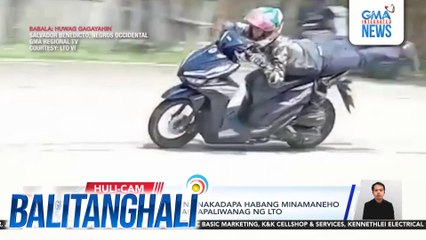 Rider na nahuli-cam na nakadapa habang minamaneho ang motorsiklo, pinagpapaliwanag ng LTO | Balitanghali