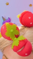 Instant Party 🍓 Hair Made with Strawberries 💇‍♀️ #asmr #foodhacks #diy