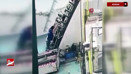 Adana'da arızalı makine, işçinin sırtına saplandı