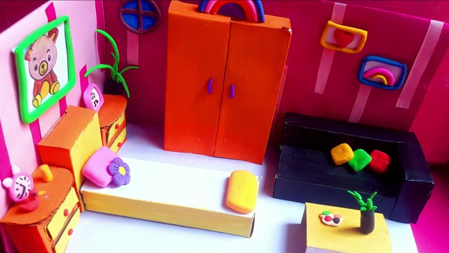 DIY Clay Doll House Bedroom | Miniature Furniture Making | Urdu Kids Craft