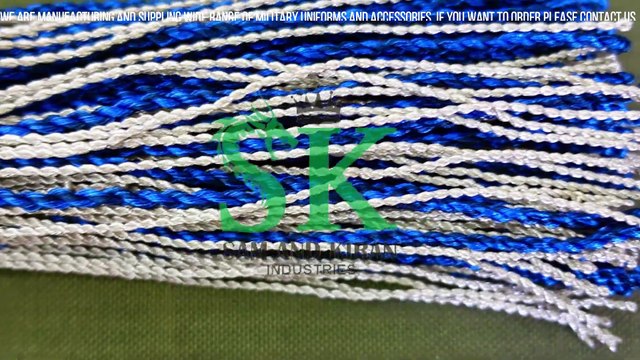 Silver and Blue with Tassels, Military Waist Sash Tassel, Officers Waist Sash With Tassels,