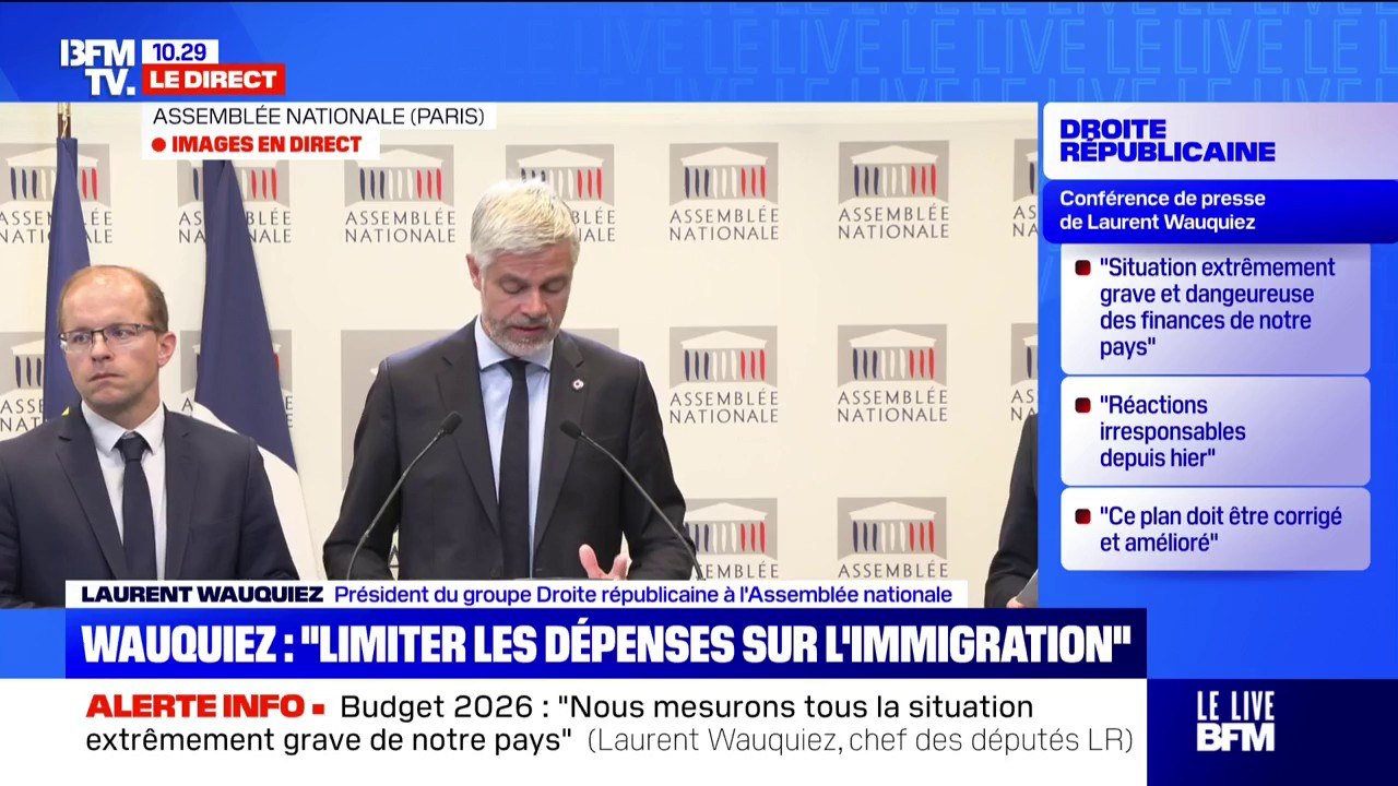 Budget 2026: "Il faut limiter les dépenses liées à l'immigration", affirme Laurent Wauquiez, président du groupe Droite républicaine