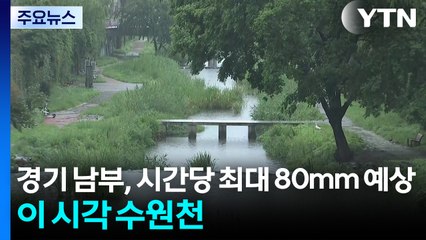 경기 남부, 시간당 최대 80mm 예상...이 시각 수원천 / YTN