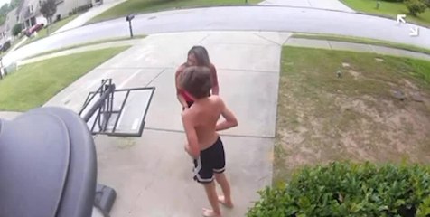 Dunk Attempt Goes Wrong as Basketball Stand Falls Over Boy