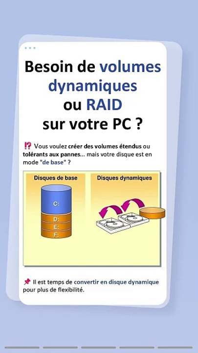Comment convertir en disque dynamique ?