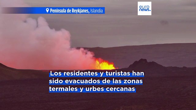 Residentes y turistas, evacuados en Islandia tras una nueva erupción volcánica en Grindavík