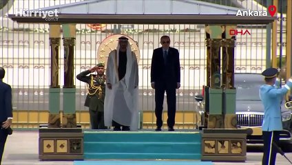 Cumhurbaşkanı Erdoğan, BAE Devlet Başkanı Al Nahyan'ı resmi törenle karşıladı