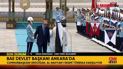 Cumhurbaşkanı Erdoğan, BAE Devlet Başkanı Al Nahyan'ı resmi törenle karşıladı