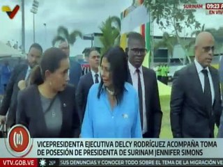 Surinam | Vpdta. Delcy Rodríguez asiste a ceremonia de investidura presidencial de Jennifer Simons