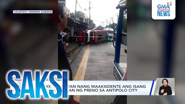 1 patay, 9 sugatan nang maaksidente ang isang jeep na nawalan ng preno sa Antipolo City | Saksi