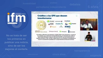 Gobierno ofreció créditos a EPS para saldar deudas
