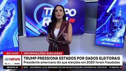 Trump pressiona estados por dados eleitorais | TEMPO REAL