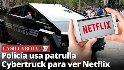 Policía de Jalisco es captado viendo Netflix en patrulla Cybertruck