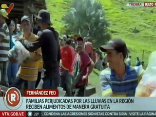 Tachirenses afectados por fuertes lluvias son abastecidos con productos de la cesta básica