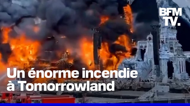 Belgique: les images impressionnantes d'un incendie sur la scène du festival Tomorrowland