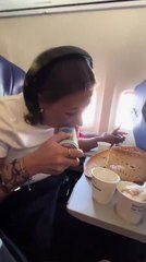 Woman Spills Drink on Pants Mid-Flight