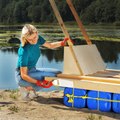 Pallet Paradise! Building a cute DIY raft ☀️🏖️ #woodworking #tutorial